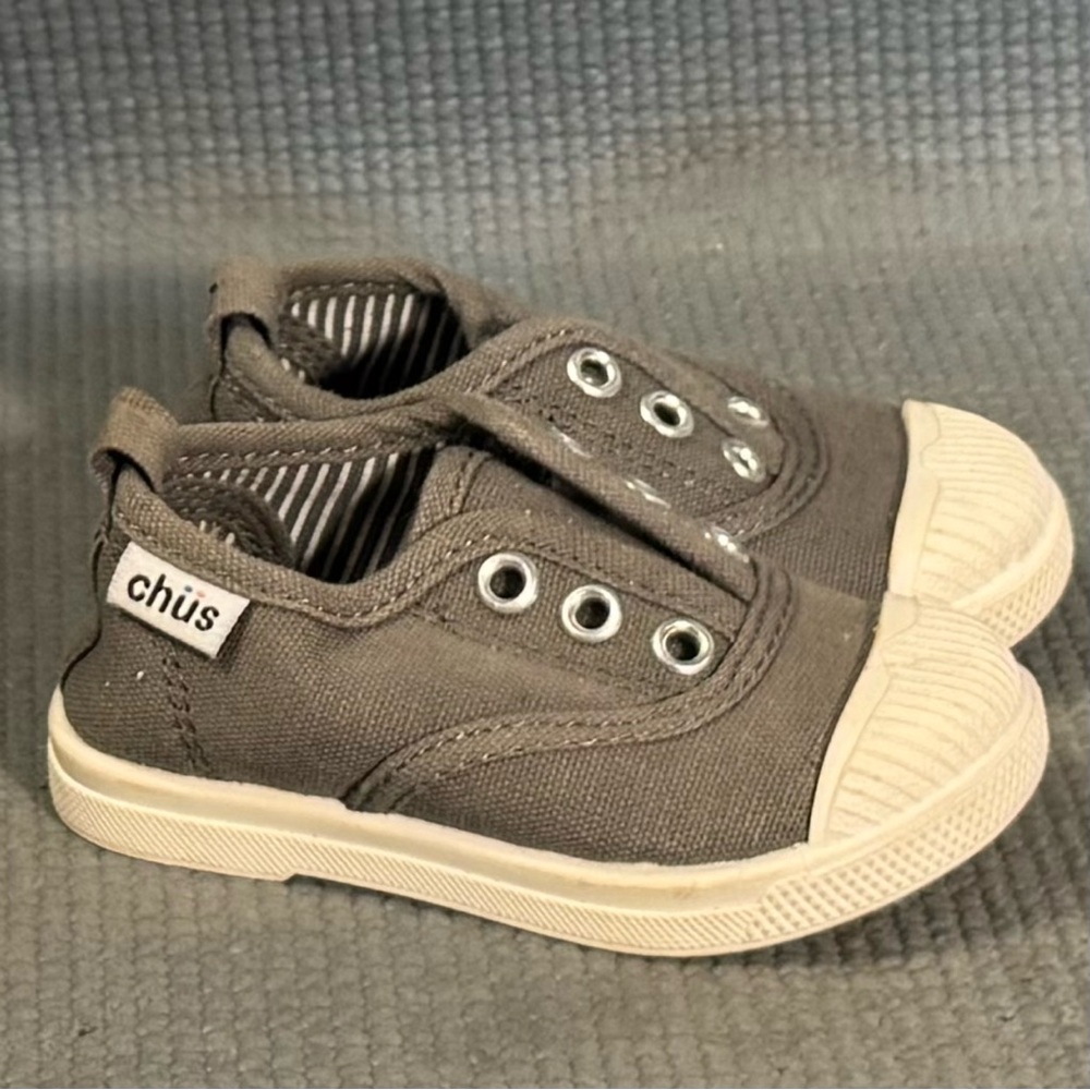 CHÜS Dylan Gray Canvas Lace-Up Slip On Shoes Size 5.5C US 21 EU
